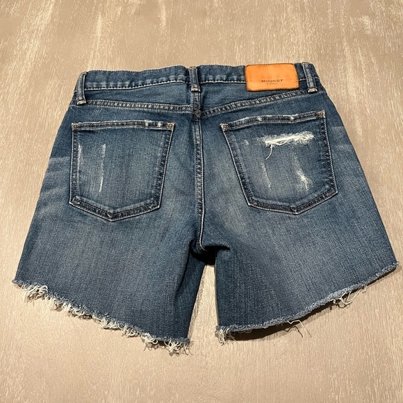 Moussy vintage Denim jean Frayed Hem Shorts size 27 - Picture 2 of 11